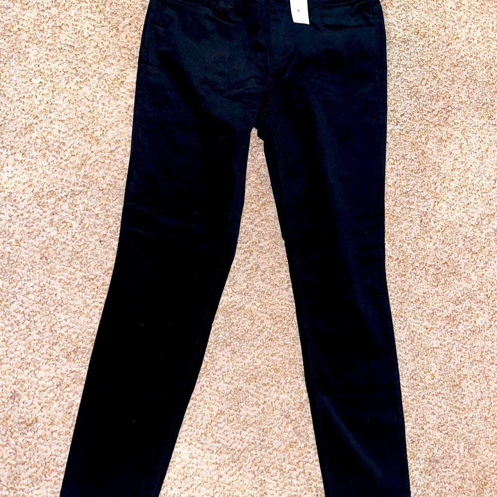 NWT ANN TAYLOR Factory Women's CURVY Slim Leg Stretch Black Size 6